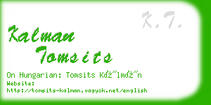 kalman tomsits business card